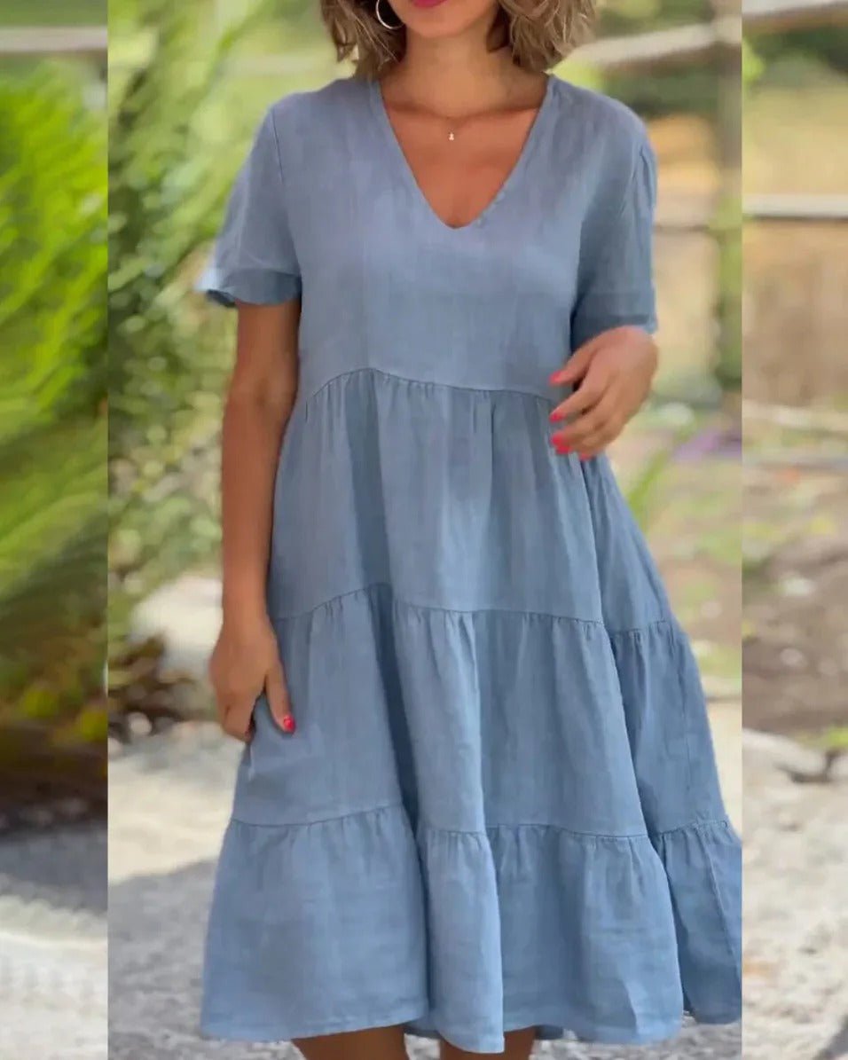 Luthmara | Schickes, fließendes Kleid mit V-Ausschnitt