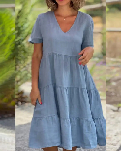 Luthmara | Schickes, fließendes Kleid mit V-Ausschnitt