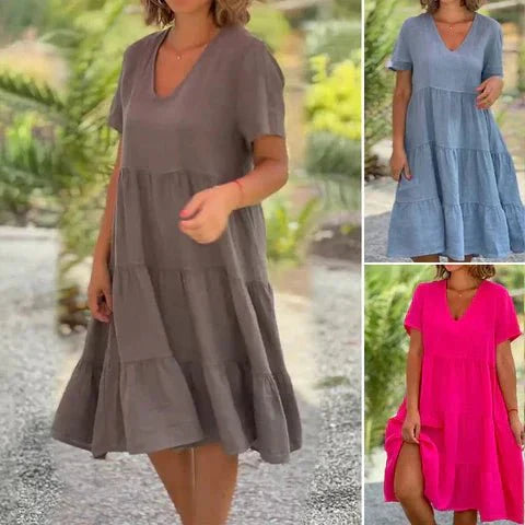Luthmara | Schickes, fließendes Kleid mit V-Ausschnitt