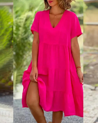 Luthmara | Schickes, fließendes Kleid mit V-Ausschnitt