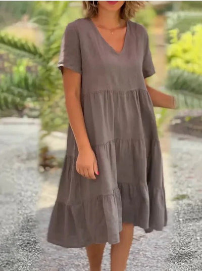 Luthmara | Schickes, fließendes Kleid mit V-Ausschnitt