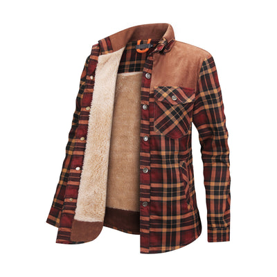 Morvenya | Karierte Jacke mit Plüschfutter