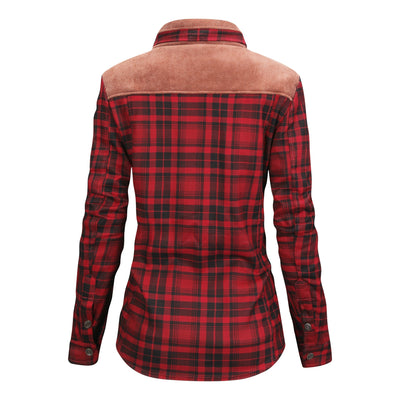 Morvenya | Karierte Jacke mit Plüschfutter
