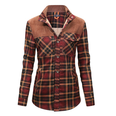 Morvenya | Karierte Jacke mit Plüschfutter