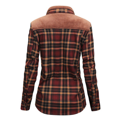 Morvenya | Karierte Jacke mit Plüschfutter