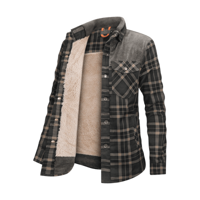 Morvenya | Karierte Jacke mit Plüschfutter