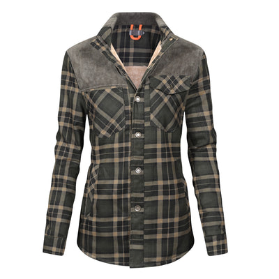 Morvenya | Karierte Jacke mit Plüschfutter
