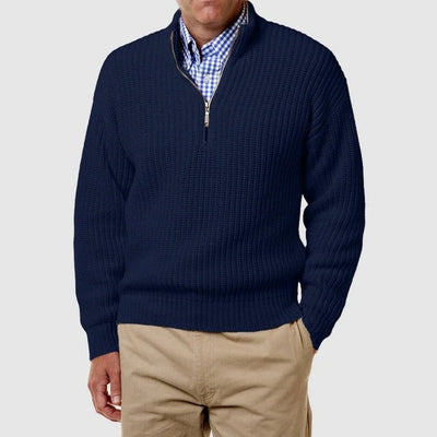 Bresno | Stylischer Strickpullover mit halbem Reißverschluss
