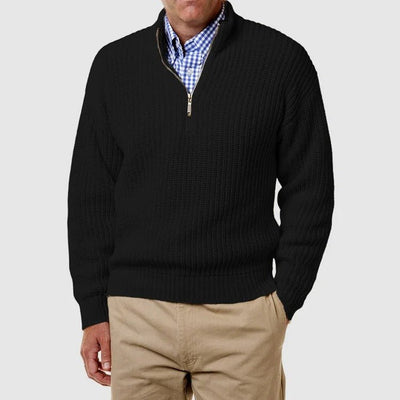 Bresno | Stylischer Strickpullover mit halbem Reißverschluss
