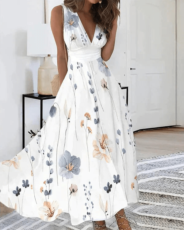 Savannah | Geblümtes Kleid mit V-Ausschnitt