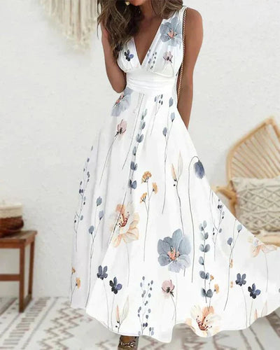 Savannah | Geblümtes Kleid mit V-Ausschnitt