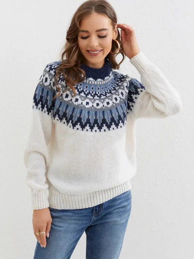 Diedelinde | Kuscheliger gemusterter Strickpullover
