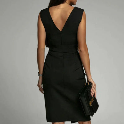 Samira | Elegantes Plisseekleid mit Schlitz