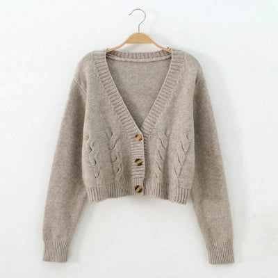 Cadence | Stilvoller kurzer Zopfmusterpullover