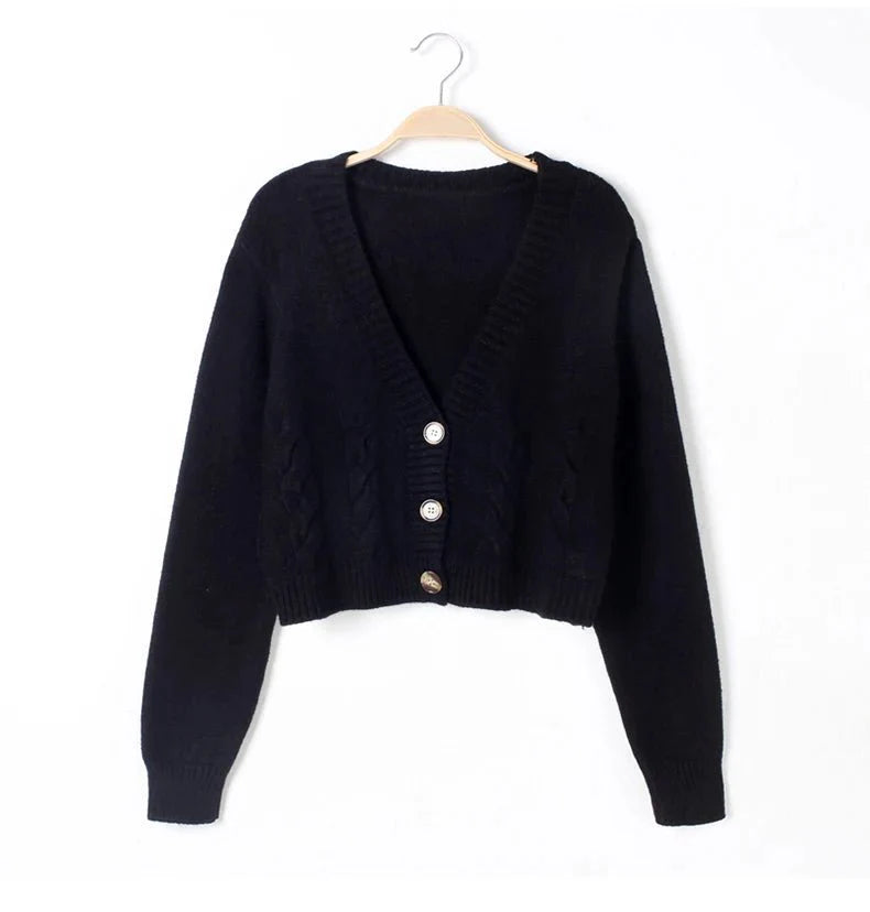 Cadence | Stilvoller kurzer Zopfmusterpullover