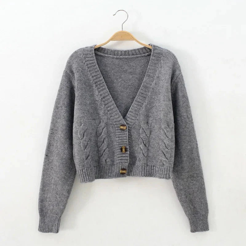 Cadence | Stilvoller kurzer Zopfmusterpullover