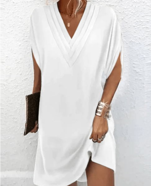 Sarah | Lockeres Kleid mit V-Ausschnitt