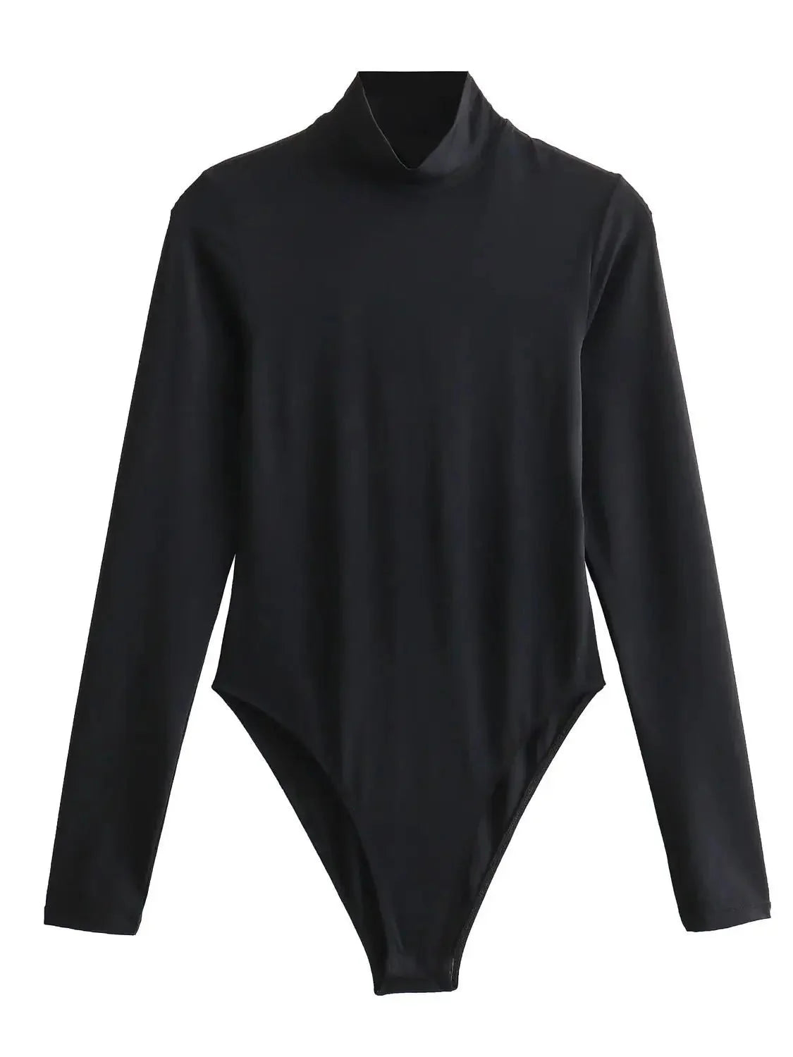 Olivia | Eleganter Langarm-Rollkragen-Body