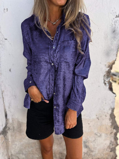 Zanika | Button-Up-Hemd mit Metallic-Finish