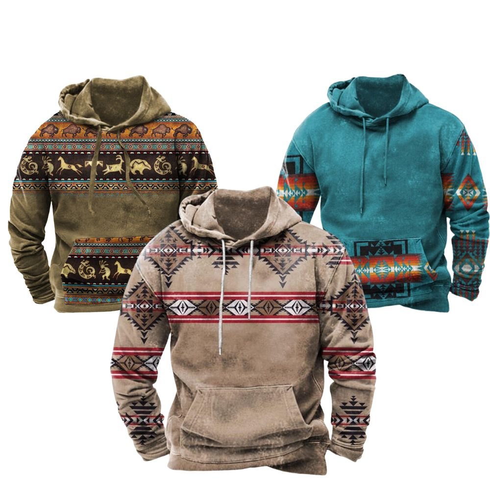 Brooks | Kapuzenpullover mit Azteken-Muster