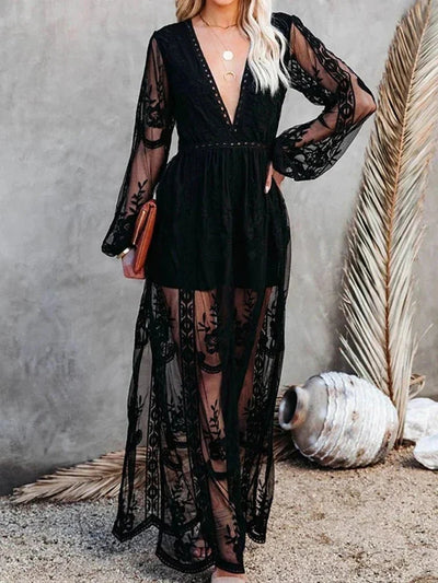 Briony | Fließendes Maxikleid aus Boho-Spitze
