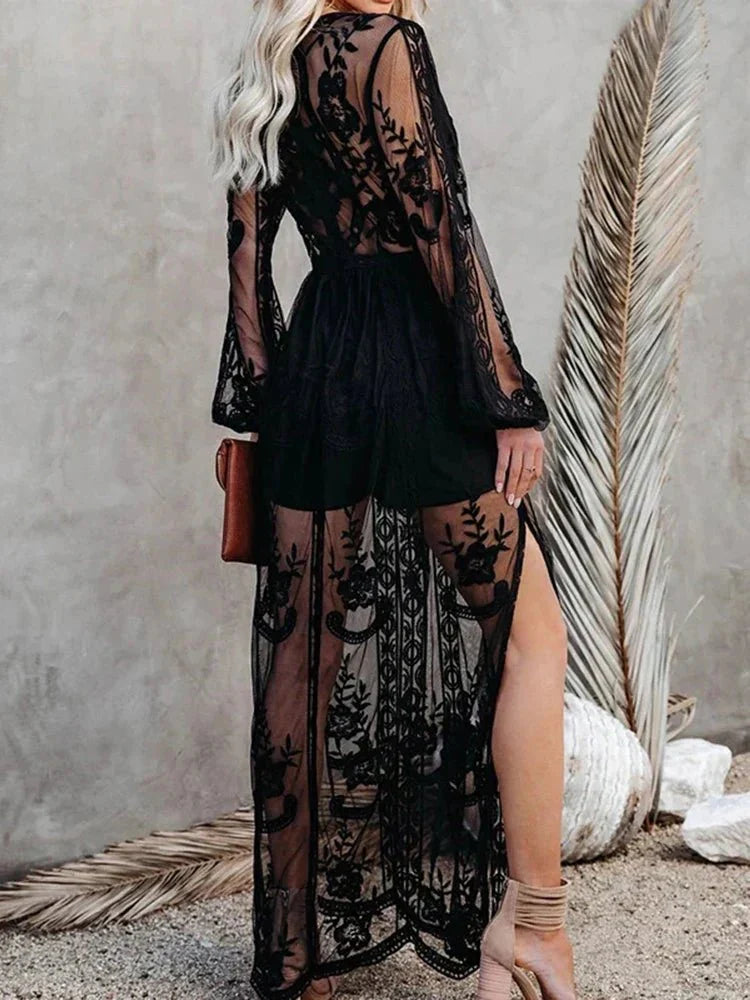 Briony | Fließendes Maxikleid aus Boho-Spitze