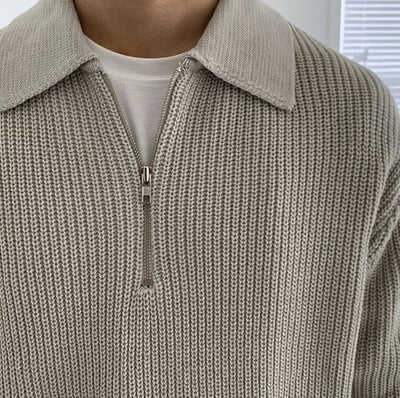 Tobias | Polopullover aus Strick mit halbem Reißverschluss