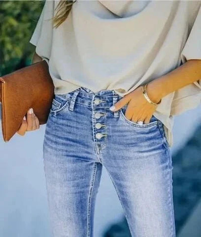 Reniva | High-Waist-Schlagjeans