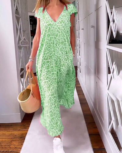 Vivienne | Fließendes bedrucktes Midikleid