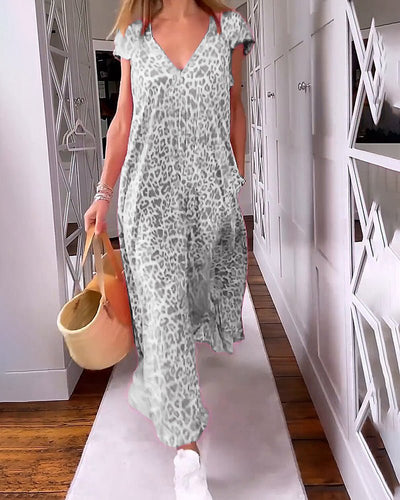 Vivienne | Fließendes bedrucktes Midikleid