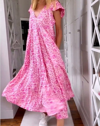 Vivienne | Fließendes bedrucktes Midikleid
