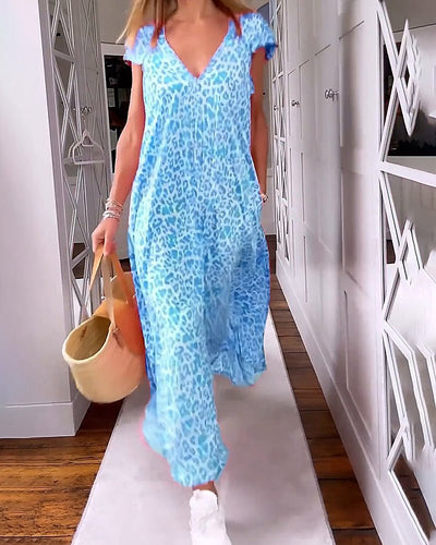 Vivienne | Fließendes bedrucktes Midikleid