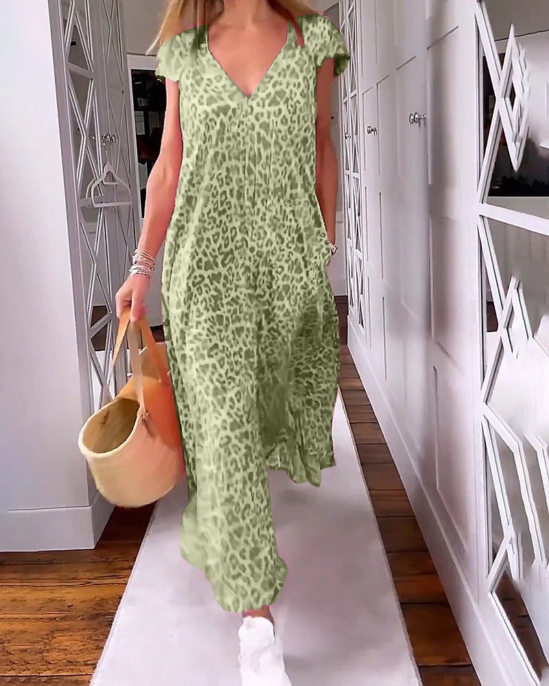 Vivienne | Fließendes bedrucktes Midikleid