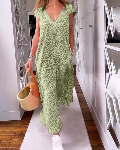 Vivienne | Fließendes bedrucktes Midikleid