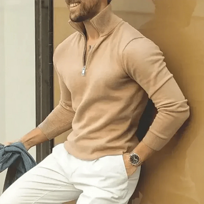 Drevian | Rollkragenpullover mit halbem Reißverschluss