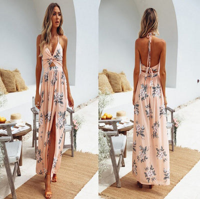 Serelina | Boho Maxikleid mit doppeltem Schlitz