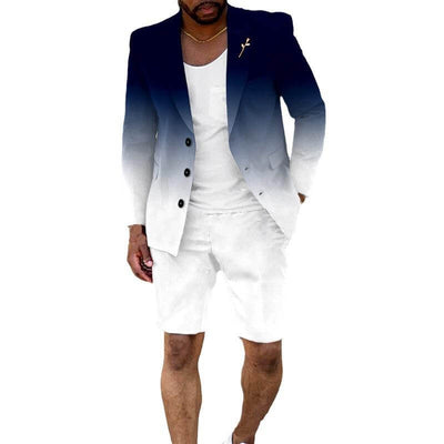 Lässiges Anzug-Shorts-Set mit Farbverlauf für Herren 74991083L