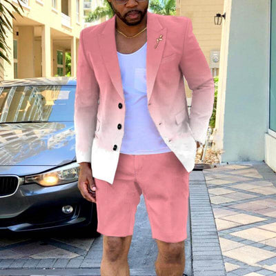 Lässiges Anzug-Shorts-Set mit Farbverlauf für Herren 74991083L