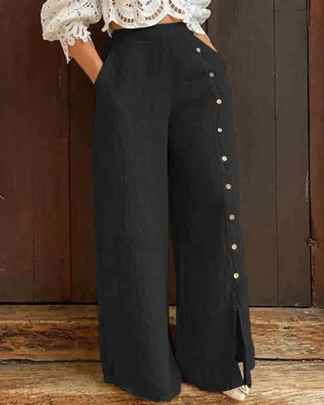 Hannah - Wide Leg Casual Pants in Plus Sizes