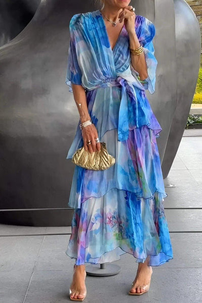 Viola | Schickes buntes Maxikleid