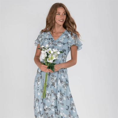 Flora | Fließendes Maxikleid mit Blumenmuster