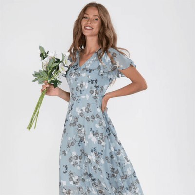 Flora | Fließendes Maxikleid mit Blumenmuster