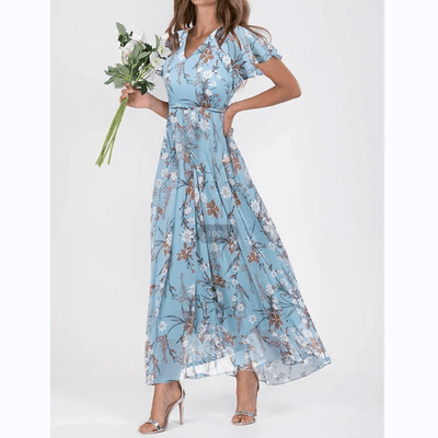 Flora | Fließendes Maxikleid mit Blumenmuster