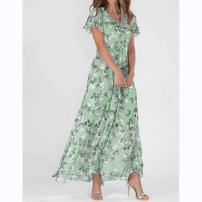 Flora | Fließendes Maxikleid mit Blumenmuster