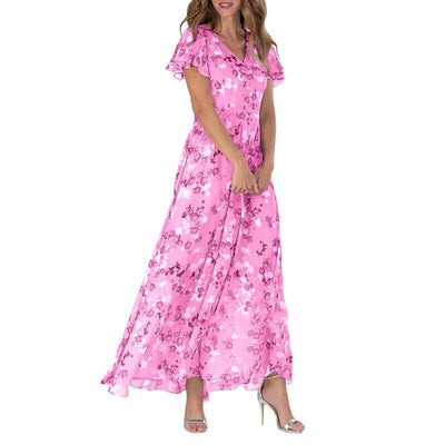 Flora | Fließendes Maxikleid mit Blumenmuster