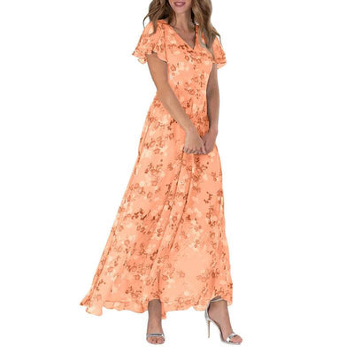 Flora | Fließendes Maxikleid mit Blumenmuster