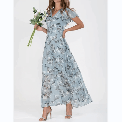 Flora | Fließendes Maxikleid mit Blumenmuster