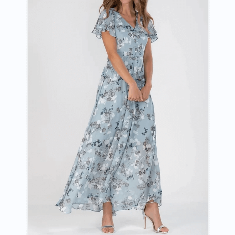 Flora | Fließendes Maxikleid mit Blumenmuster
