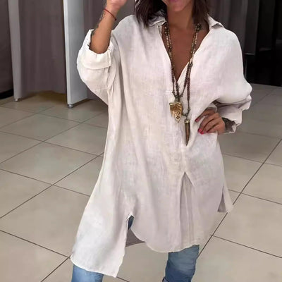 Weißes Longshirt Hemd im Oversize Look