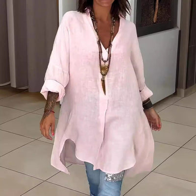 Weißes Longshirt Hemd im Oversize Look